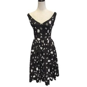 Lucky Thirteen Rockabilly Tattoo Pinup Pattern Cotton Spandex Dress Small